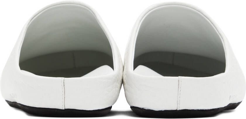 Marni White Leather Sabot Loafers