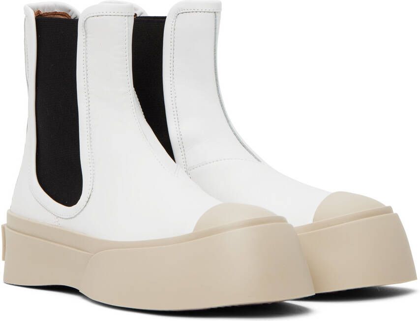 Marni White Pablo Chelsea Boots