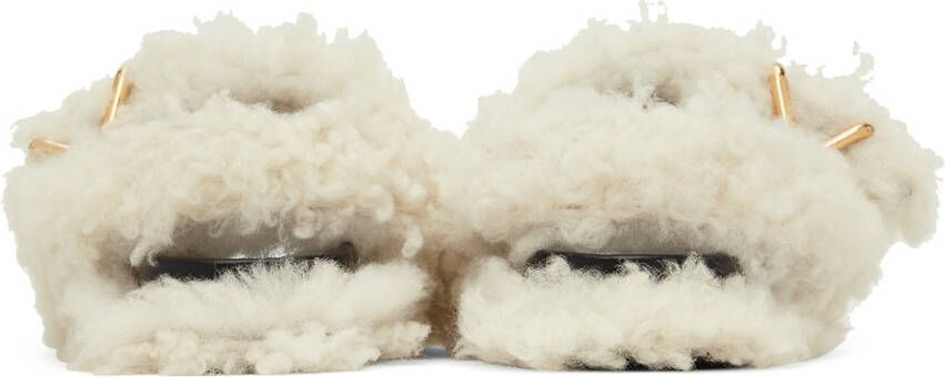Marni White Shearling Fussbett Sandals
