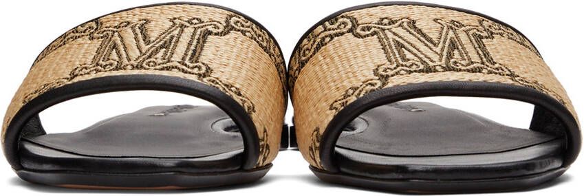 Max Mara Black & Beige Midge Sandals