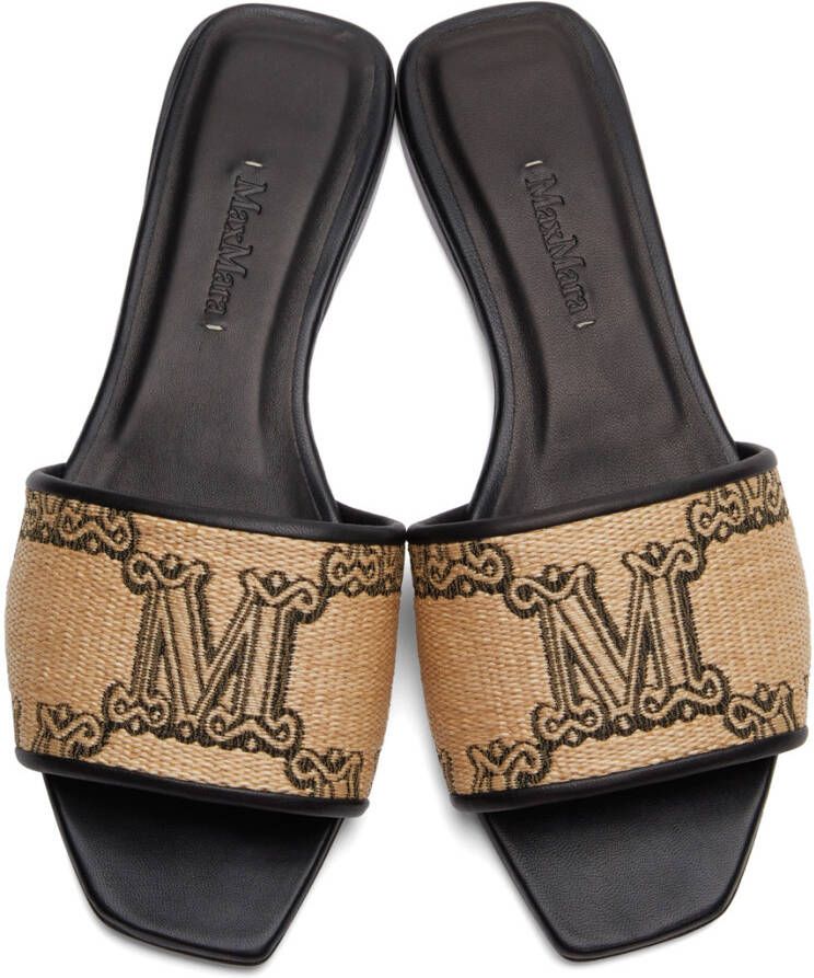 Max Mara Black & Beige Midge Sandals