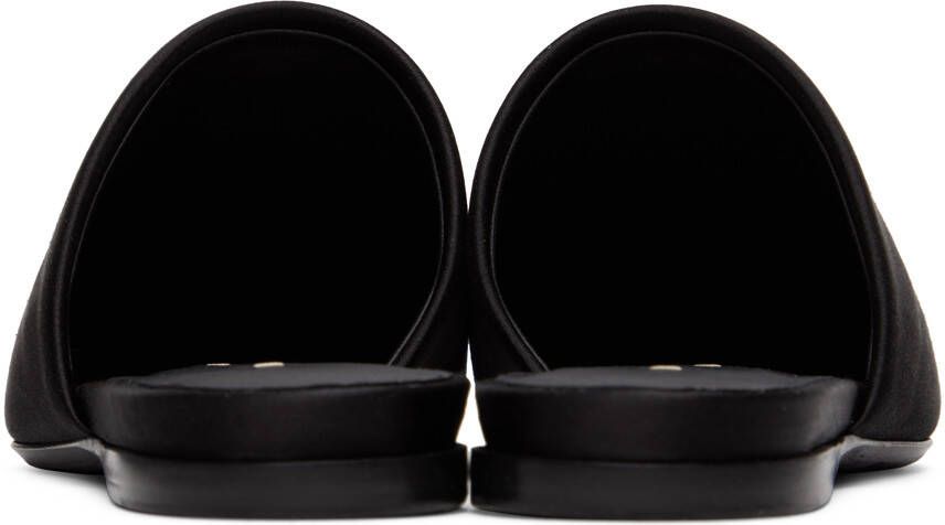 Max Mara Black Satin Slippers