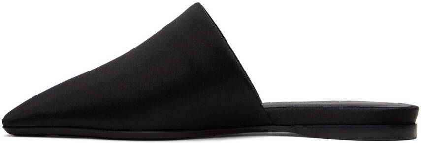 Max Mara Black Satin Slippers