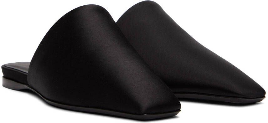 Max Mara Black Satin Slippers