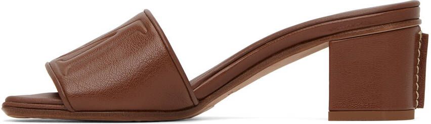 Max Mara Brown Embossed Heeled Sandals