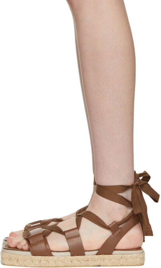 Max Mara Brown Nappa Leather Sandals