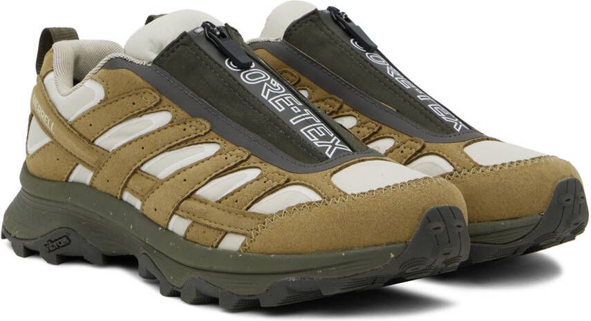 Merrell 1TRL Off-White & Brown Moab Hybrid Zip Sneakers