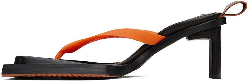 Miista Black & Orange Joyce Heeled Sandals