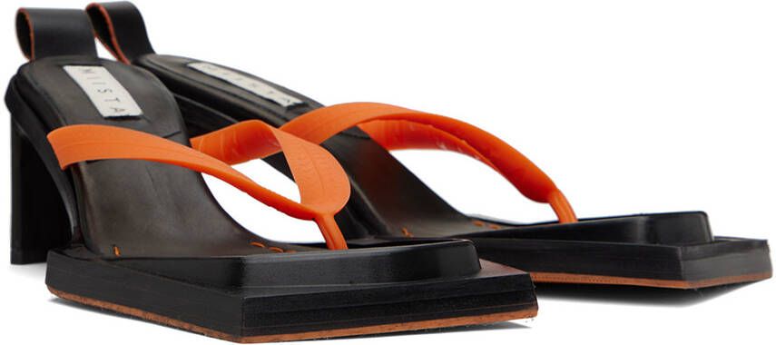 Miista Black & Orange Joyce Heeled Sandals