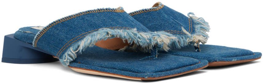 Miista Blue Pythia Denim Heeled Sandals