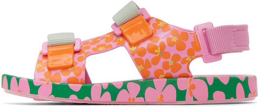 Mini Melissa Kids Pink & Green Fábula Edition Ping Pong Sandals