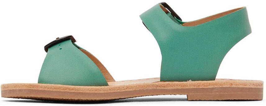 Misha & Puff Kids Green Double Buckle Sandals