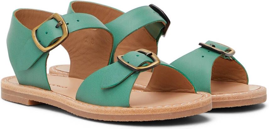 Misha & Puff Kids Green Double Buckle Sandals