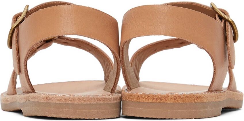 Misha & Puff Kids Tan Double Buckle Sandals