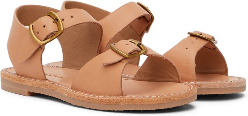 Misha & Puff Kids Tan Double Buckle Sandals