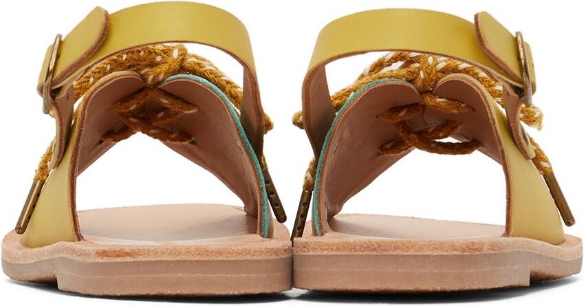 Misha & Puff Kids Yellow & Green Lace-Up Sandals