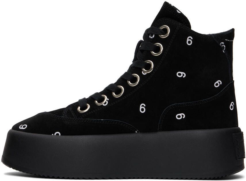 MM6 Maison Margiela Black 6 Platform High Sneakers