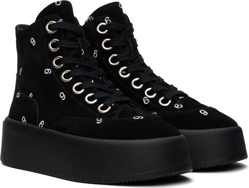 MM6 Maison Margiela Black 6 Platform High Sneakers