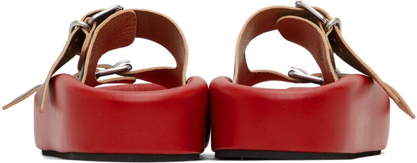 MM6 Maison Margiela Black & Red Sunken Buckle Sandals