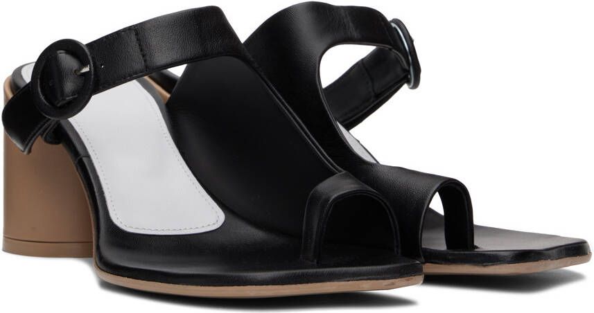 MM6 Maison Margiela Black Buckle Heeled Sandals