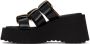 MM6 Maison Margiela Black Buckle Wedge Sandals - Thumbnail 3