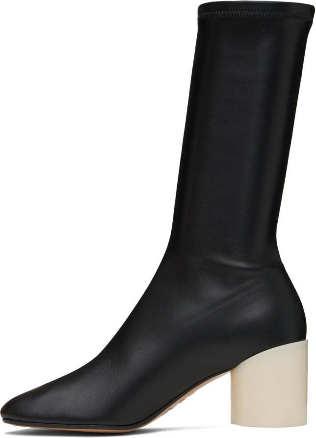 MM6 Maison Margiela Black Faux-Leather Boots