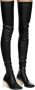MM6 Maison Margiela Black Faux-Leather Tall Boots - Thumbnail 4