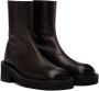 MM6 Maison Margiela Black Hand Buffed Boots - Thumbnail 4