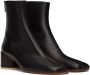 MM6 Maison Margiela Black Leather Boots - Thumbnail 4