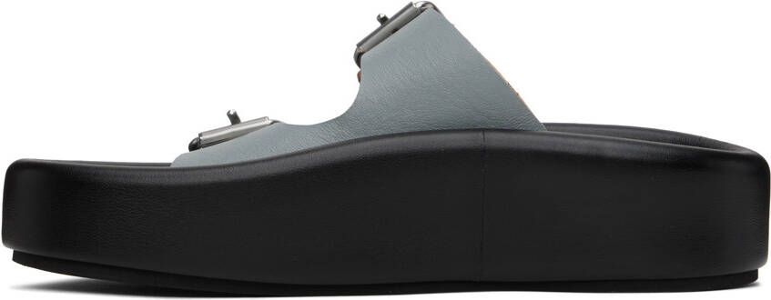 MM6 Maison Margiela Gray & Black Sunken Buckle Sandals