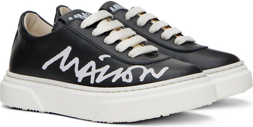 MM6 Maison Margiela Kids Black Cursive Logo Sneakers