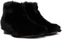 MM6 Maison Margiela Kids Black Faux-Fur Ankle Boots - Thumbnail 4