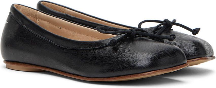 MM6 Maison Margiela Kids Black Leather Flats