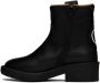 MM6 Maison Margiela Kids Black Leather Zip-Up Boots - Thumbnail 3
