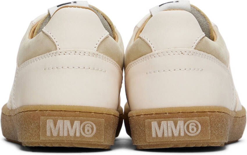 MM6 Maison Margiela Kids Off-White & Beige Paneled Sneakers