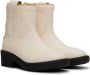 MM6 Maison Margiela Kids Off-White Leather Boots - Thumbnail 4