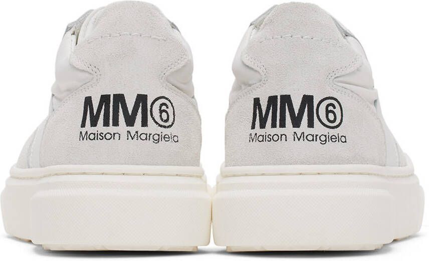 MM6 Maison Margiela Kids White & Grey Back Logo Sneakers