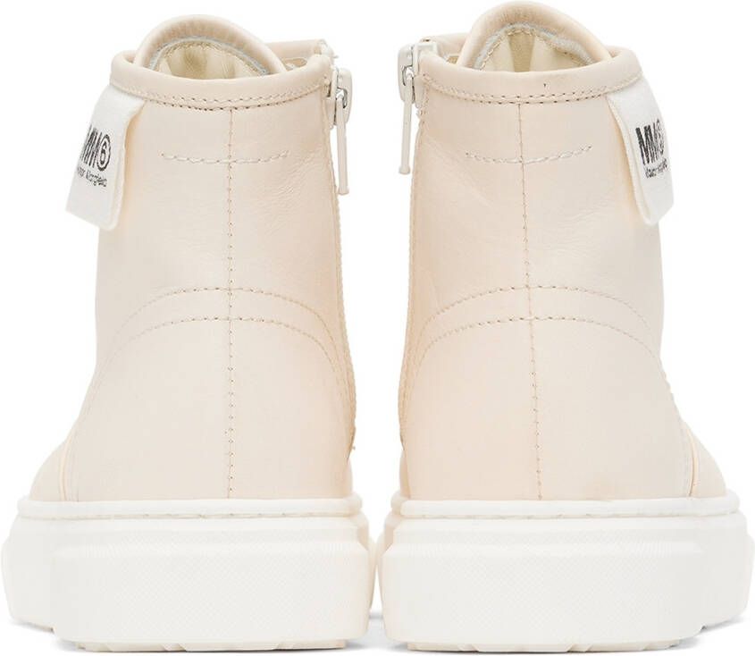 MM6 Maison Margiela Kids White Lace-Up High-Top Sneakers