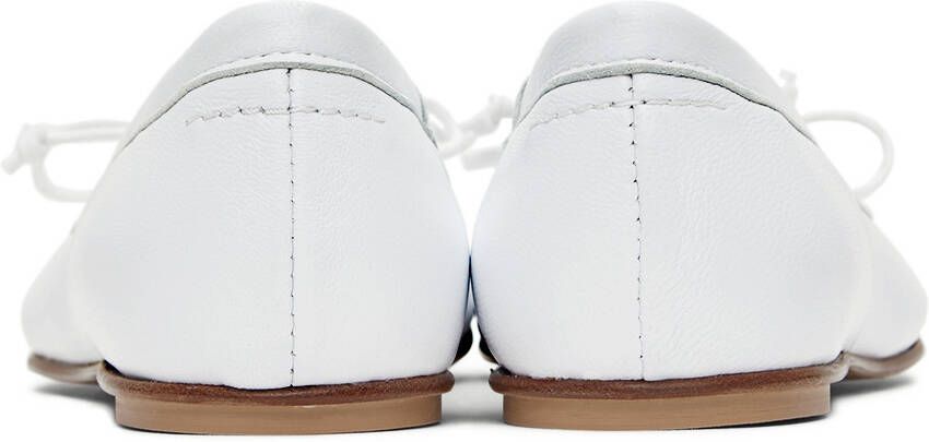 MM6 Maison Margiela Kids White Leather Flats