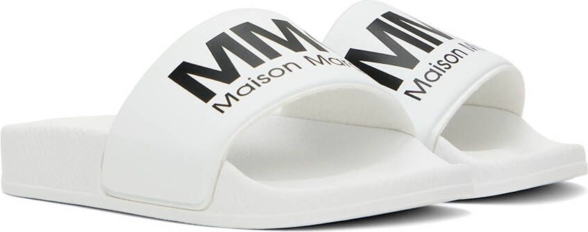 MM6 Maison Margiela Kids White Logo Slides