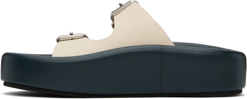 MM6 Maison Margiela Navy & Off-White Pin-Buckle Sandals