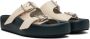 MM6 Maison Margiela Navy & Off-White Pin-Buckle Sandals - Thumbnail 4