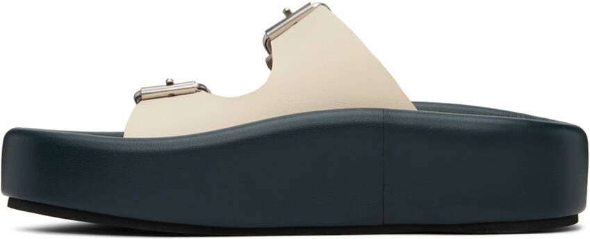 MM6 Maison Margiela Navy & Off-White Sunken Buckle Sandals