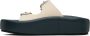 MM6 Maison Margiela Navy & Off-White Sunken Buckle Sandals - Thumbnail 3