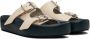 MM6 Maison Margiela Navy & Off-White Sunken Buckle Sandals - Thumbnail 4