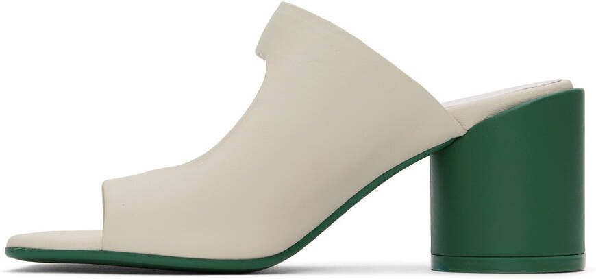 MM6 Maison Margiela Off-White Buckle Heeled Sandals