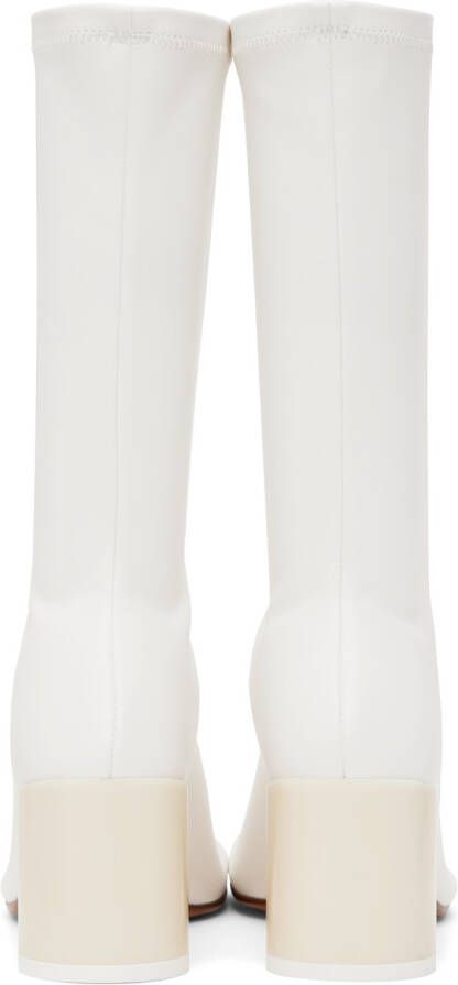 MM6 Maison Margiela Off-White Faux-Leather Boots