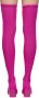 MM6 Maison Margiela Pink Thigh-High Sock Boots - Thumbnail 2