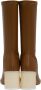 MM6 Maison Margiela Tan Calfskin Mid-Calf Boots - Thumbnail 2