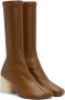 MM6 Maison Margiela Tan Calfskin Mid-Calf Boots - Thumbnail 4